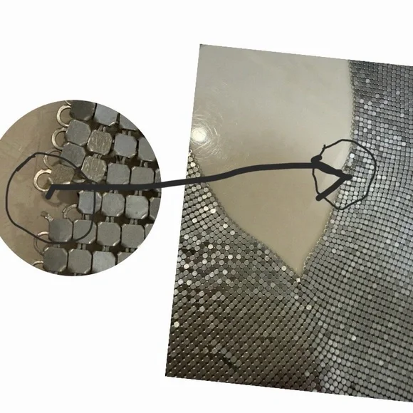 A silver-toned chainmail mesh scarf bib necklace. VTG - Picture 16 of 16